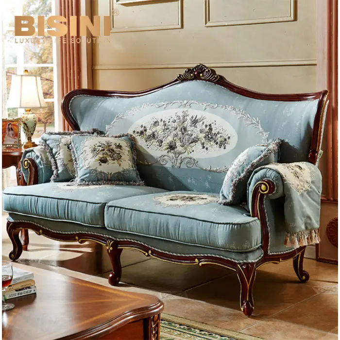 Bisini Phong Cách Châu Âu Nước Mỹ Ba Chiều Cứu Trợ Thêu Nội Thất Phòng Khách Sofa Set BF0275-08e