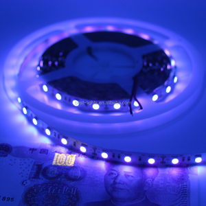 IP67防水5メートル/16.4フィート35285050 SMD 395nm-405nmLEDブラックライトUV/紫外線ライトストリップ器具屋外