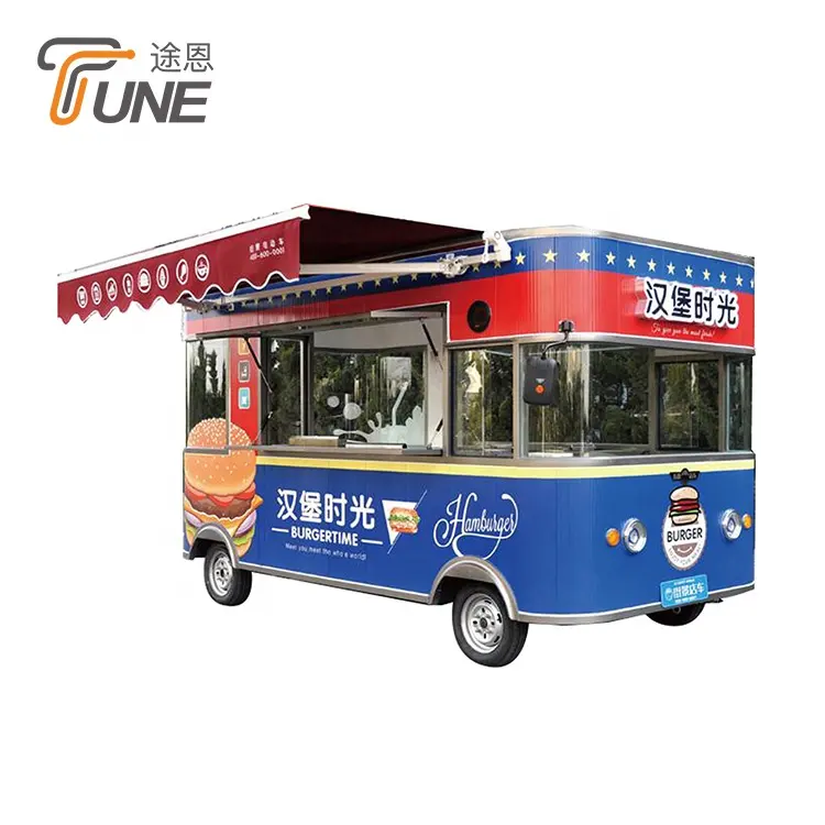 Canción de energía eléctrica perro caliente carros Carro de comida para la venta quiosco de comida rápida camionetas de comida móvil remolque con máquina de donuts