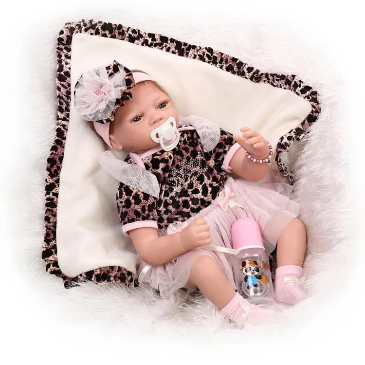 Muñeca realista de bebé Reborn de silicona de 55cm, cuerpo de tela suave para recién nacido, regalo de cumpleaños, 2019