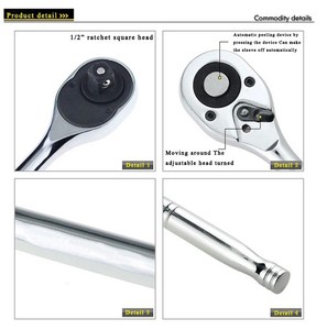 <strong>1</strong>/2&quot; 3/8&quot; <strong>1</strong>/<strong>4</strong>&quot; Quick Release Ratchet <strong>Wrench</strong> - Product Image 5