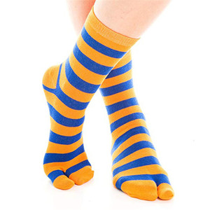 ThatsMINORI Yüksek Kalite Özel Marka Çizgili Tasarım 2 parmak Çorap Flip Flop Büyük Ayak pamuk çorap - Product Image 5