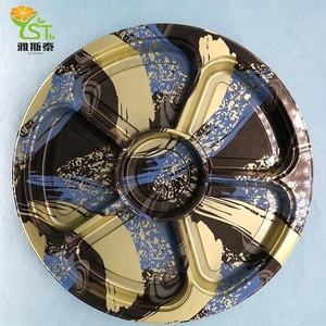 黑色一次性ps宠物隔层塑料派对托盘，带宠物盖 - Product Image 6