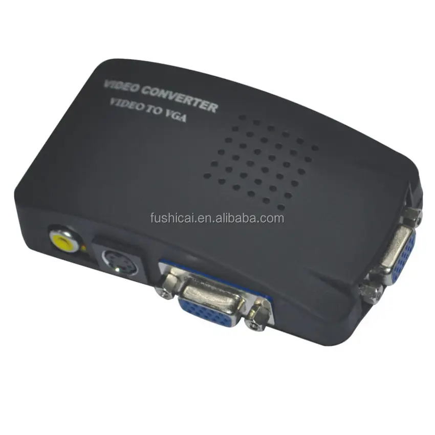 AV/CVBS zu VGA-Adapter USB-Monitor-Konverter Video-Splitter und Konverter, die zusammengesetztes VIDEO (BNC) S-VIDEO RGB unterstützen