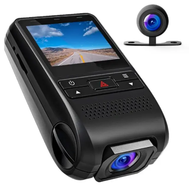 Doble cámara FHD 1080P cámara frontal y trasera para los coches 170 ángulo con G-Sensor GPS WDR lazo Grabación de visión de noche de estacionamiento