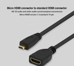 用于摄像机的高速微型HDMI D型公到HDMI a型母电缆适配器 - Product Image 3