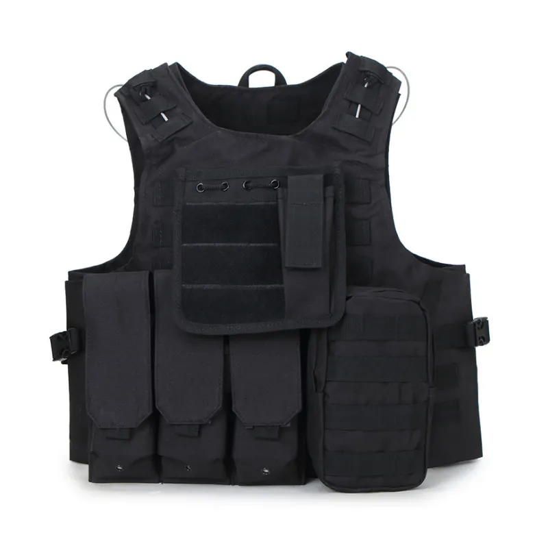 Combat Assault Plate Carrier Black Custom Molle Tactical Vest