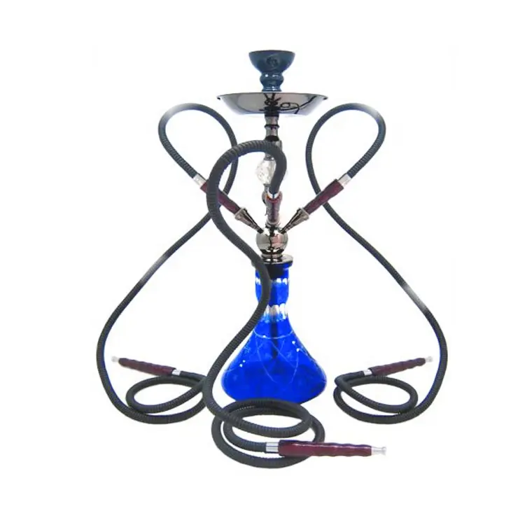 2016 Chất Lượng Tốt Nhất Ba Ống Màu Xanh Narghile Hookah