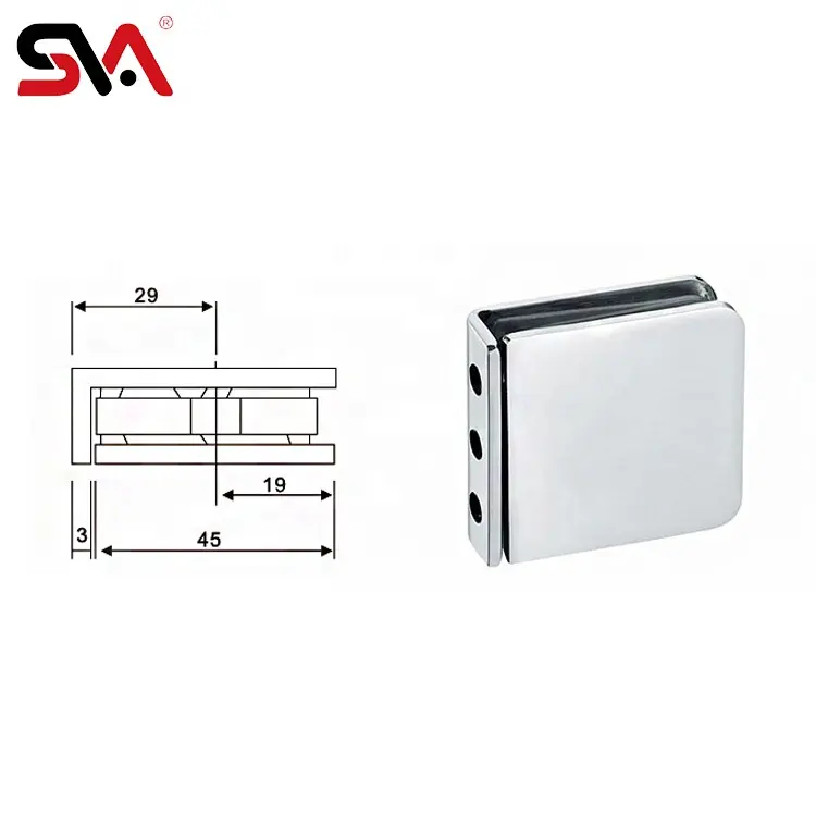 SVA-008 Cabinets Products Shower Door Pivot Hinge Glass Clamp Stainless Steel Glass Door Clip