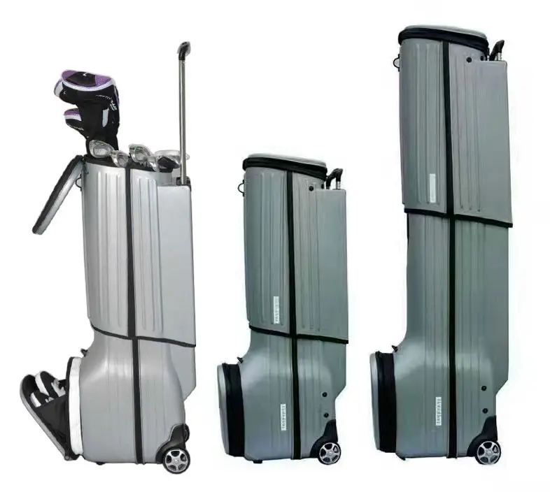 telescopic hard case golf bag with travel wheels