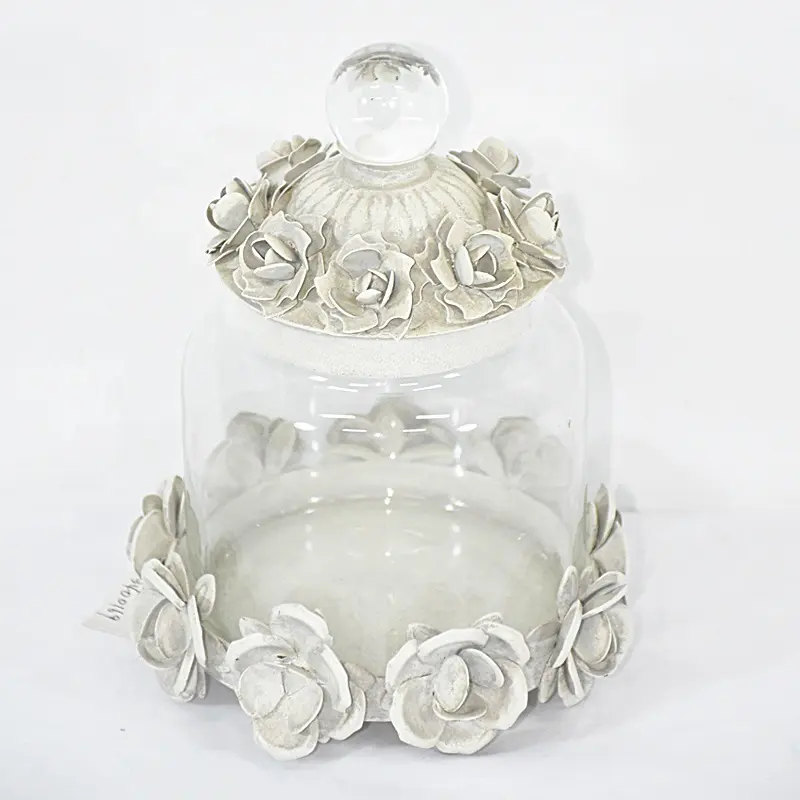 פרחים הקיף צנצנות זכוכית קטנה עם מתכת סיטונאי מכסים