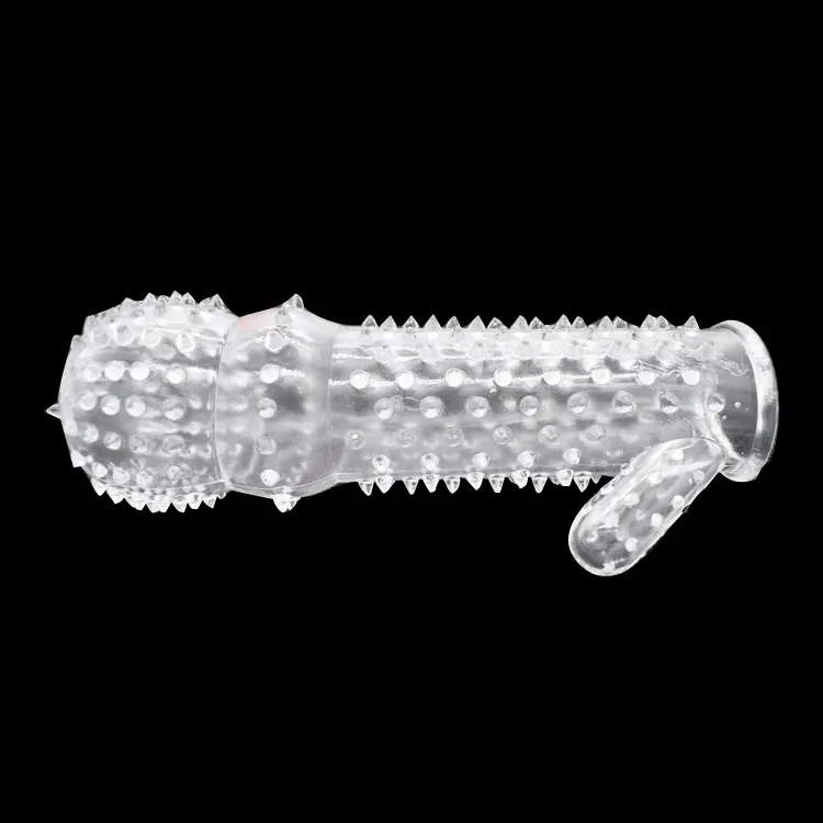Il più nuovo prodotto del sesso maschile del preservativo della manica dell'anello del rubinetto delle guaine del pene di cristallo trasparente per adulti