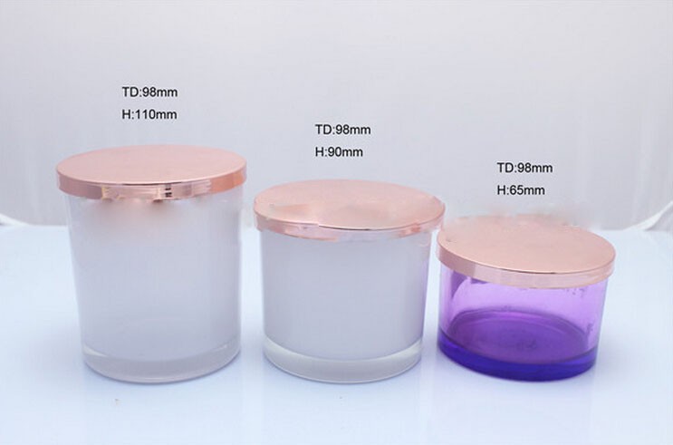 DIY frosted candle cup transparent candle holder empty cup wooden lid candle jar glass container