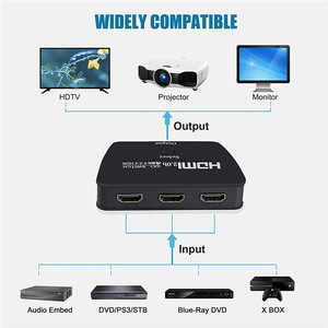 אולטרה HD HDMI 2.0 Switcher <span class=keywords><strong>3</strong></span> ב 1 מתוך HDMI מתג 3X1 HDCP2.2 4K 60Hz HDR 4:4:4 עבור אפל טלוויזיה אש מקל PS4 משחק קונסולות