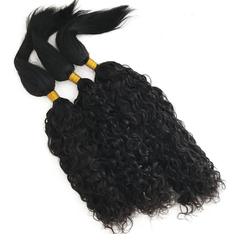 Cabelo virgem brasileiro de grau 10A 15A, trança de cabelo molhado e ondulado, onda de água, trança barata por atacado