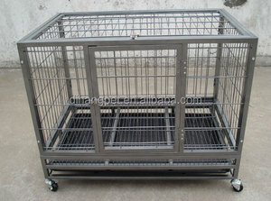Cage pour chien, accessoire à quatre roues, de forme carrée, robuste, de haute qualité, XXL - Product Image 5