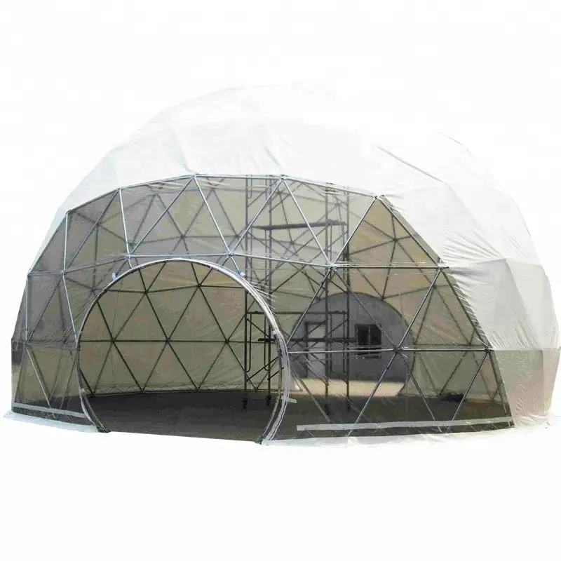 Dia 6m High Quality Glamping Geodesic Dome House Canvas Spherical Tent With Stove