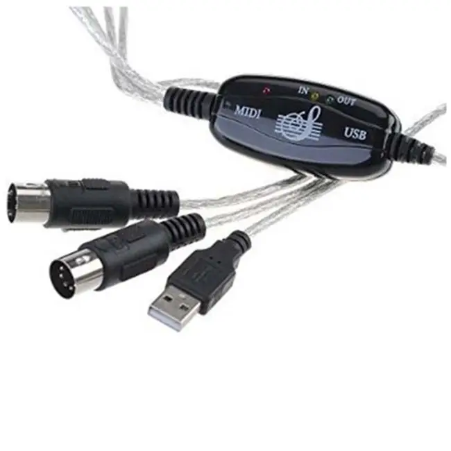 2021 키보드 PC USB 미디 케이블 변환기 PC 음악 키보드 코드 USB 인-아웃 미디 인터페이스 케이블