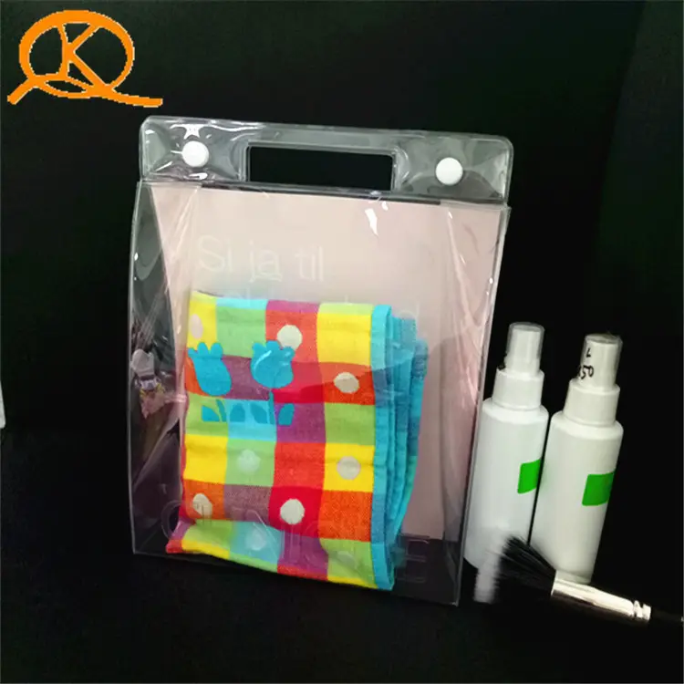 PVC Embalagens de sacos De Plástico Com Zíper Para Roupas Íntimas Com Botão de Pressão