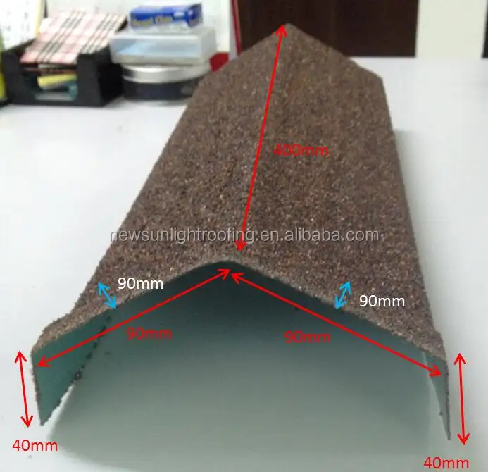 Fabbricazione cinese delle mattonelle di tetto del metallo rivestito pietra delle creste del barilotto delle mattonelle di tetto