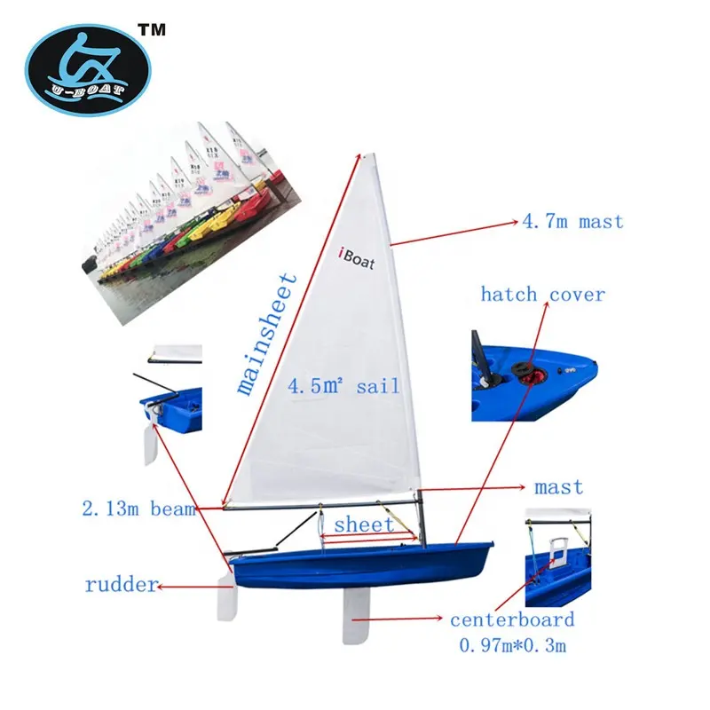 U-boat Giải Trí Ngoài Trời Non-inflatable Nhựa & Lldpe Nhọn Sailer & Thuyền Buồm