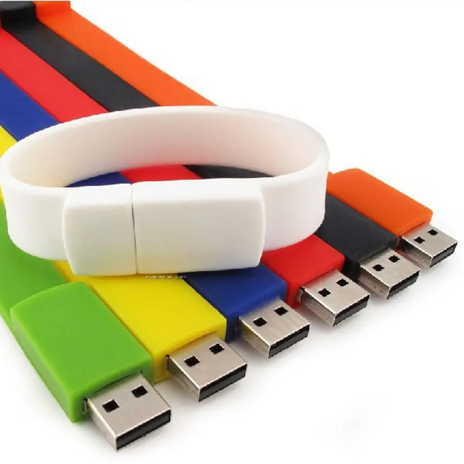 Модные Портативные недорогие силиконовые USB флэш-накопители 8 ГБ 4 ГБ силиконовый USB-браслет/браслет USB подарок