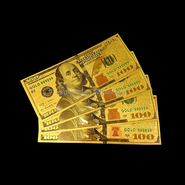 Low price of gold plated dollar banknotes gift items