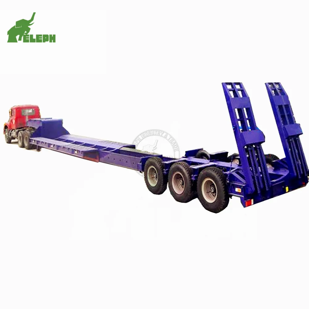 Wind Power Blades Transporter 60Ton Lowboy Bed Expand Semi Trailers