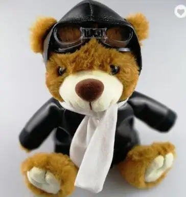 OEM-oso de peluche volador, oso de peluche, piloto con chaqueta de PU, regalo, personalizado