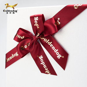 <strong>Custom</strong> Printed Gift <strong>Bows</strong> with <strong>Elastic</strong> <strong>Loop</strong> Satin Ribbon <strong>Bow</strong> for Box - Product Image 4