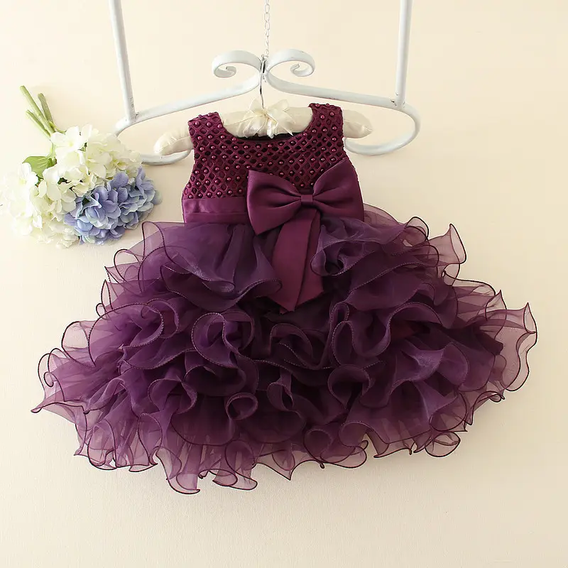 Mini vestido de fiesta para niña, vestido de fiesta para niña de 1 año con imágenes de violeta, vestido de fiesta para niña de una pieza