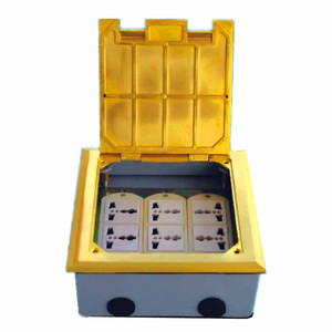 180*180mm Square Golden 10 Gang 120 Type Open Type Pop up Floor Socket