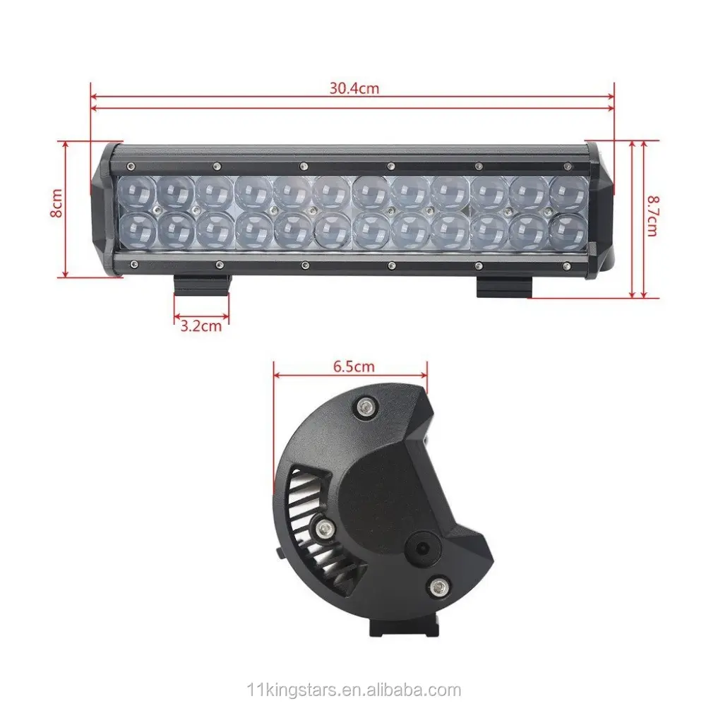 Kingstars-barre lumineuse LED 12 pouces, 72W, 4D CR XPH50, projecteur, IP68, avec harnais de câblage, Kit tout-terrain, UTV, semi-camion