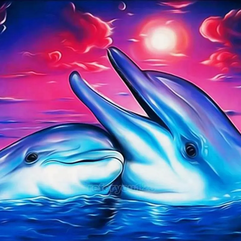 Yuhui diamona painting Factory fornitore all'ingrosso fai da te delfino pieno trapano diamantato pittura di cristallo art painting kit
