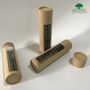 מתנת אריזת צילינדר eco ידידותי עגול קרטון נייר צינור עם PVC חלון תצוגה סיטונאי