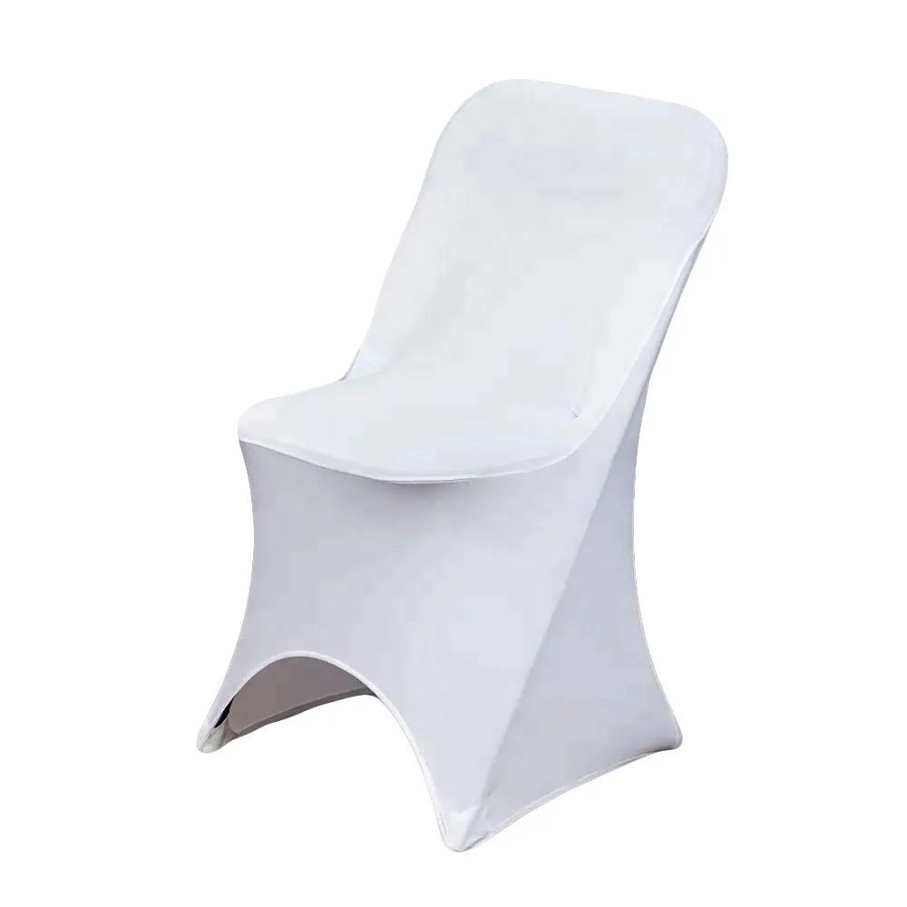 Commercio all'ingrosso spandex Banchetto di nozze bianco arco anteriore pieghevole copertura della sedia