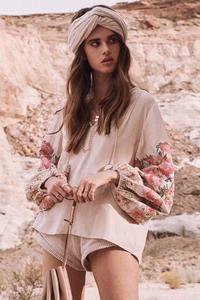 波西米亚女装白色散装批发服装女装亚麻刺绣上衣厂家 - Product Image 5