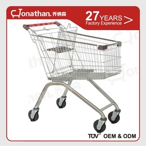 125L metal çelik süpermarket <span class=keywords><strong>4</strong></span> tekerlekli alışveriş arabası satılık