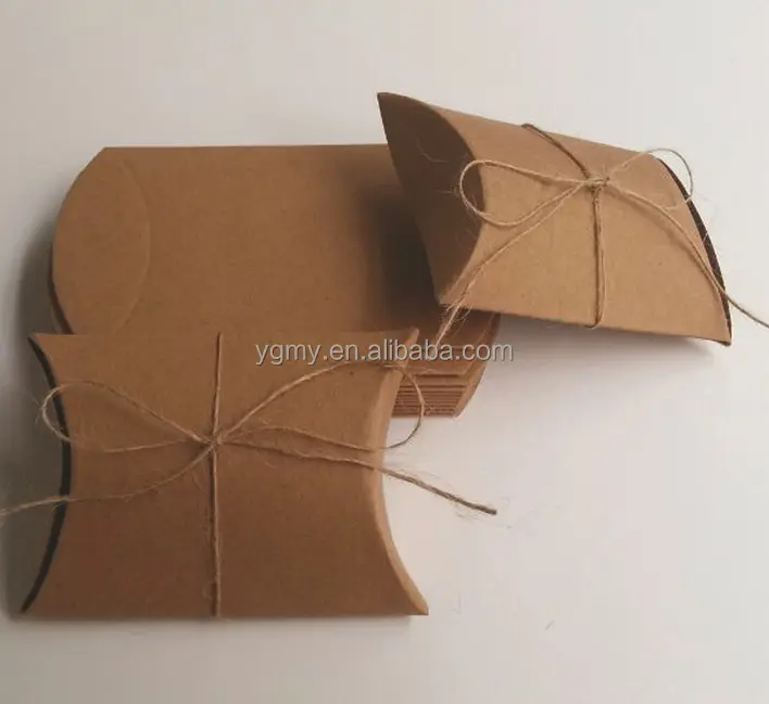 Favor, caja de dulces, Cajas de Regalo de recuerdo de boda con forma de almohada de papel, nuevo, artesanal