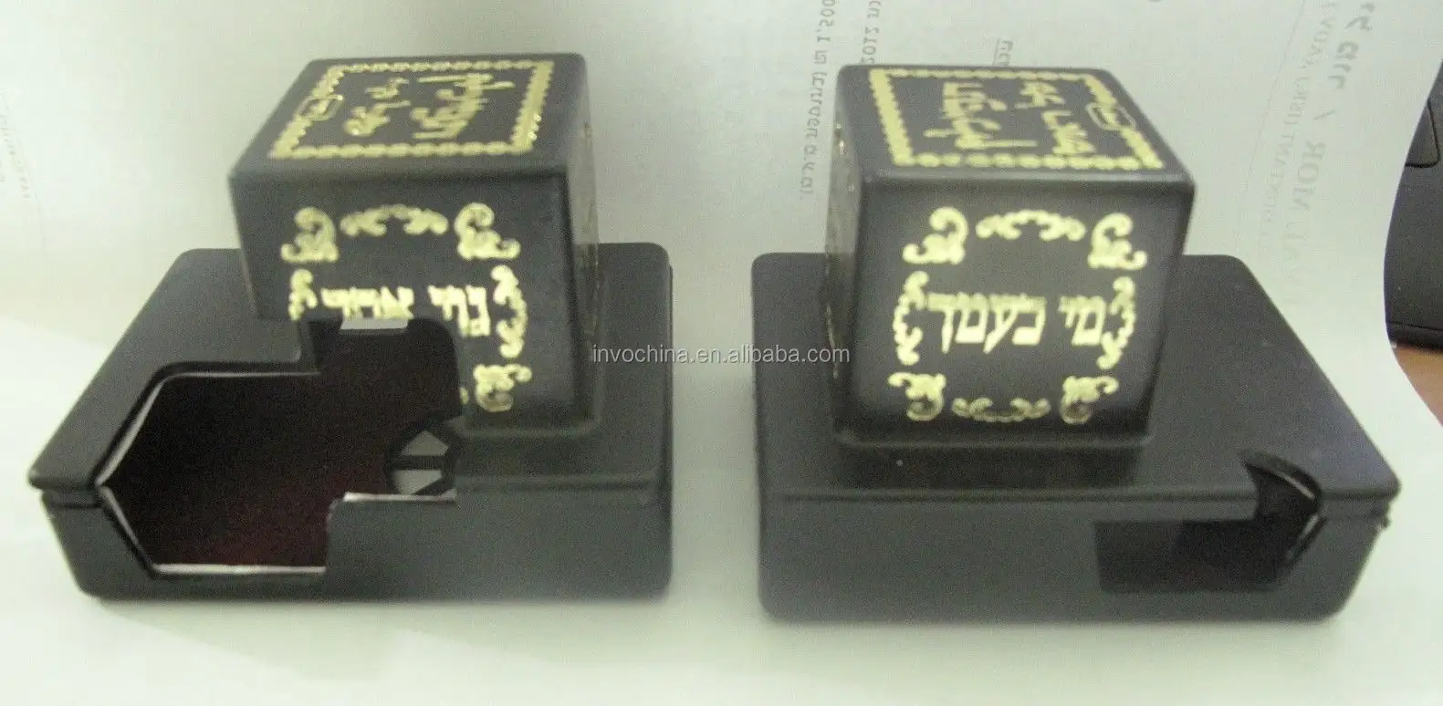 Tefillin Dozen Zilver Nikkel Kleur, Rechtshandig Zwart Tefillin Box Set