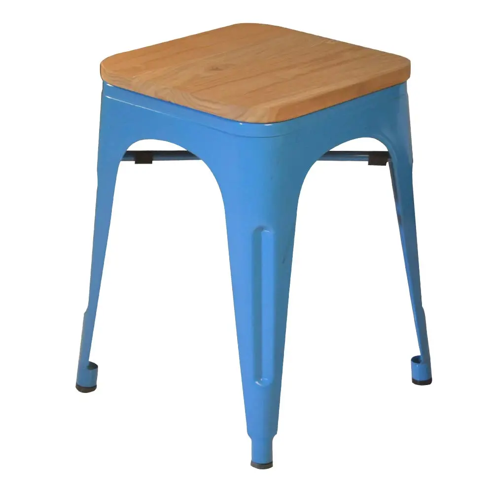 New Designer Colourful Restaurant Available Wooden Seat Baby Metal Chair