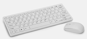 Brief and Simple White <strong>Computer</strong> Wireless <strong>Keyboard</strong> and <strong>Mouse</strong> Combo for Desktop and Laptop - Product Image 2