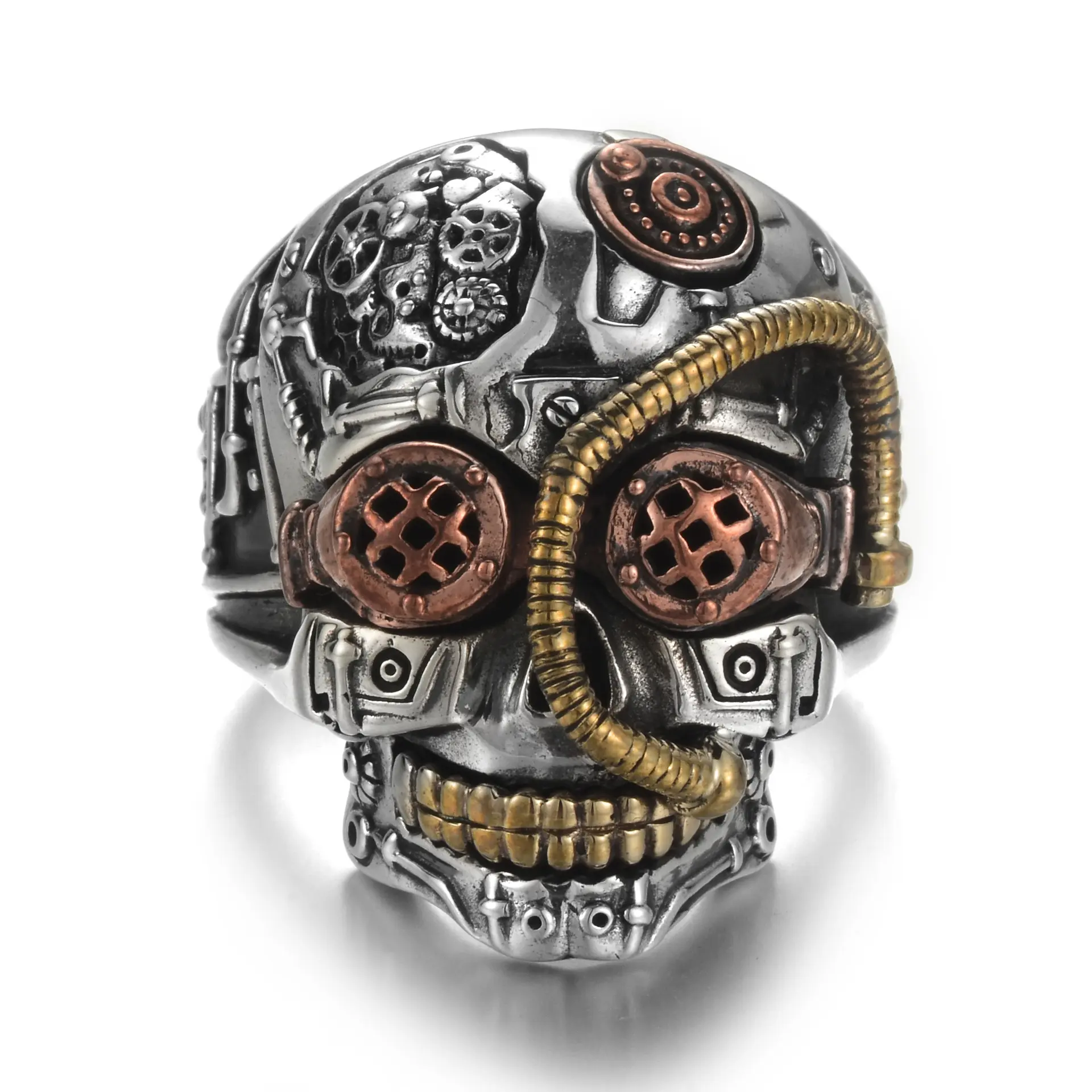 Steampunk Cincin Baru Fashion Hip Hop Cross Border Perhiasan Punk Legion Pria Cincin Tengkorak Kerangka Perhiasan untuk Pria