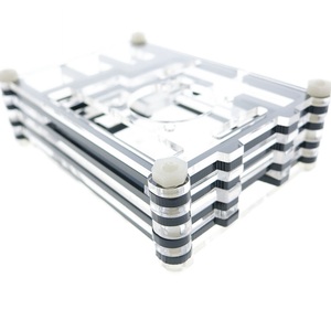 Custodia Raspberry Pi 3 9 strati Raspberry pi 2 scatola in acrilico + ventola di raffreddamento + 3 pz dissipatore di calore per lampone pi B + vendita calda - Product Image 4