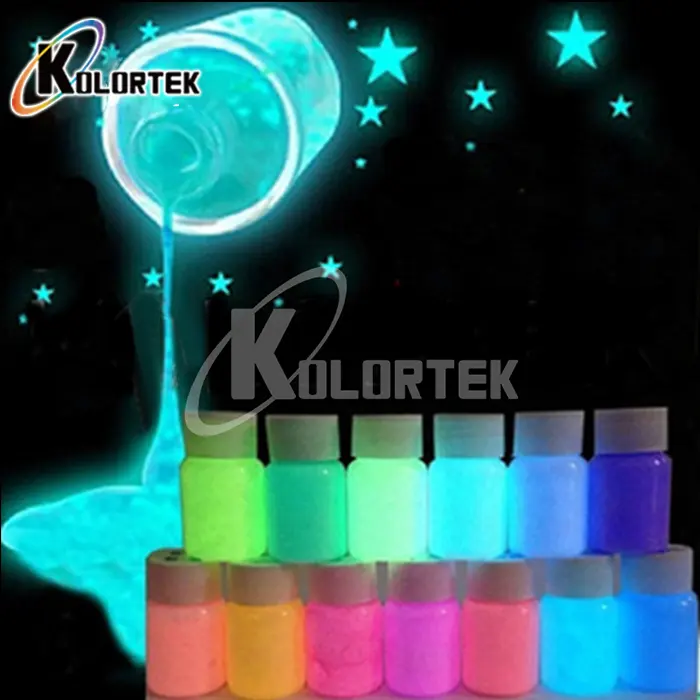 Kolortek incandescente polveri nail polish glow in the dark fotoluminescente pigmento