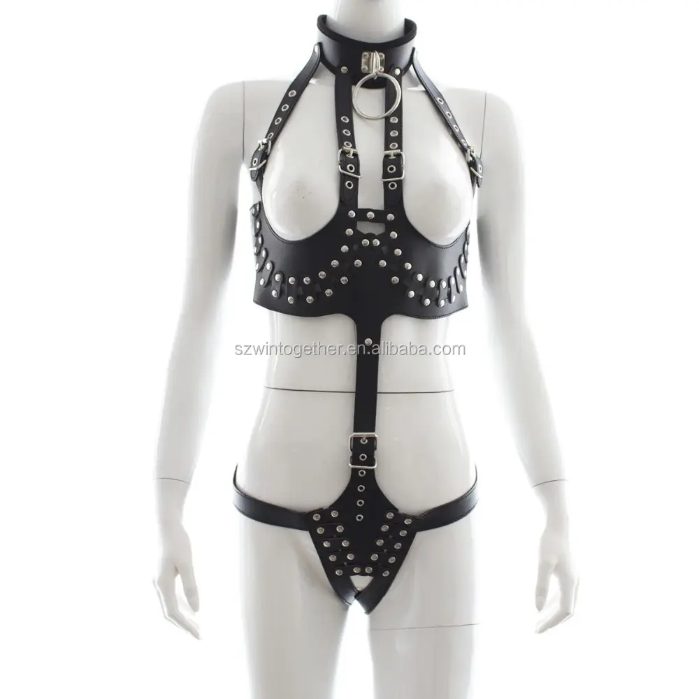 Permainan Dewasa Kulit Wanita Diikat Full Body Harness With Lanyard