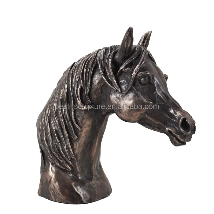 Yaşam boyutu döküm bronz at başkanı heykeli dekorasyon hayvan heykel
