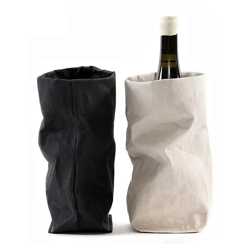 गर्म बिक्री शराब पैकिंग बैग कूलर शराब ढोना बैग थोक धो सकते हैं क्राफ्ट पेपर एकल शराब बैग