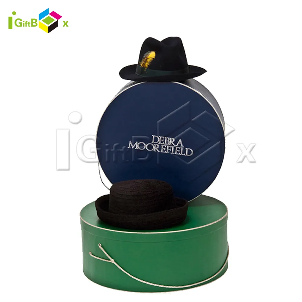 Cajas decorativas para sombreros de Cowboy, almacenamiento de cartón redondo Extra grande, para envío de gorras de béisbol con tapas