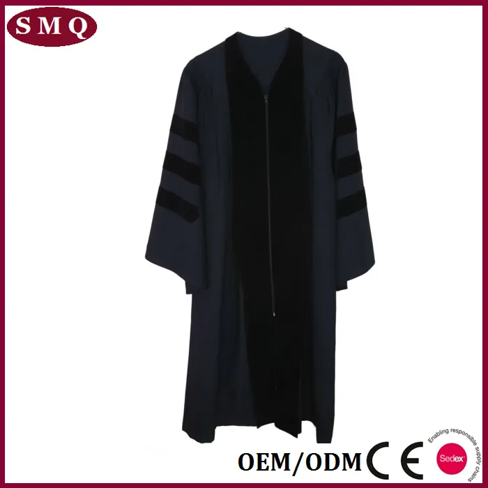 Vestido de graduação mestre uniforme de escolha robe preto